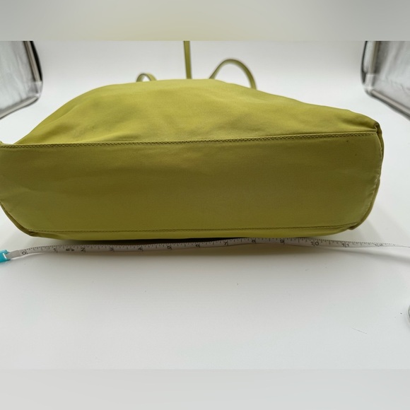 Prada - Authentic - Lime Green Canvas / Nylong Shoulder / Tote Bag - Picture 6 of 16